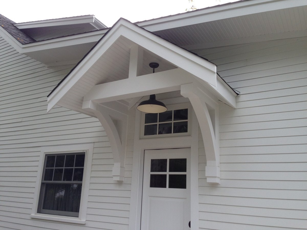 BelPort Building & Remodeling additions Barnstable MA custom home exterior entryway with covered porch and white trim details